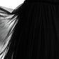Black Sequined Sleeveless Mesh Layered Gown Dress