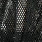 Black Sequined Sleeveless Mesh Layered Gown Dress
