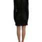 Black Bodycon Lace Cotton Sheath Mini Dress