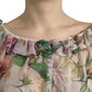 Pink Floral Chiffon Ruched Frilled Maxi Dress