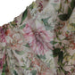 Pink Floral Chiffon Ruched Frilled Maxi Dress