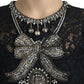 Black Lace Crystal Embellished Sheath Dress