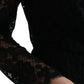 Black Lace Crystal Embellished Sheath Dress