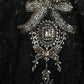 Black Lace Crystal Embellished Sheath Dress