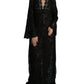 Black Lace Crystal Embellished Shift Dress