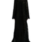 Black Lace Crystal Embellished Shift Dress