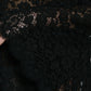 Black Lace Crystal Embellished Shift Dress