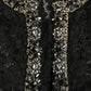 Black Lace Crystal Embellished Shift Dress