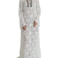 White Lace Crystal Embellished Shift Dress