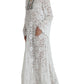 White Lace Crystal Embellished Shift Dress