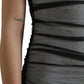 Black White Cotton Sheer Bodycon Midi Dress