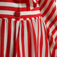 White Red Silk A-Line Shift Gown Maxi Dress