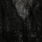 Black Floral Lace Sheer A-line Midi Dress