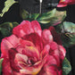 Black Floral Print Silk Sheath Midi Dress