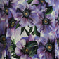 Purple Anemone Print Silk Aline Maxi Dress