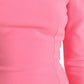 Rose Pink Long Sleeves Bodycon Midi Dress