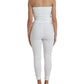 White Nylon Strapless Bodycon Jumpsuit Dress