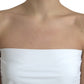 White Nylon Strapless Bodycon Jumpsuit Dress