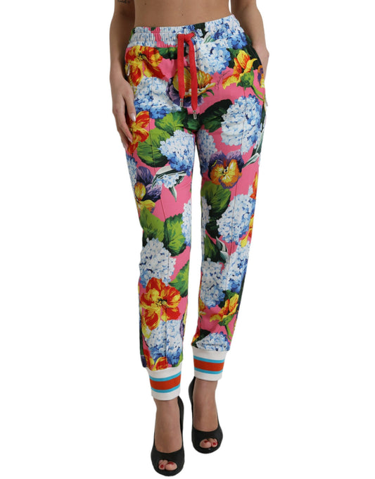 Floral High-Rise Drawstring Jogger Pants