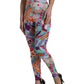 Multicolor Floral High Waist Leggings Pants
