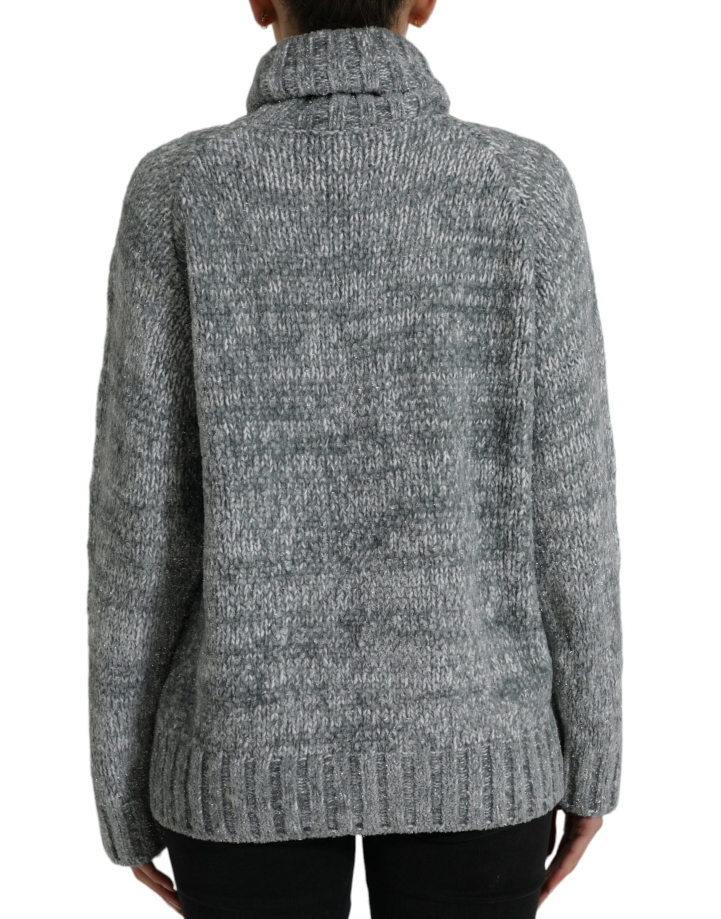 Gray Cashmere Turtle Neck Pullover Sweater