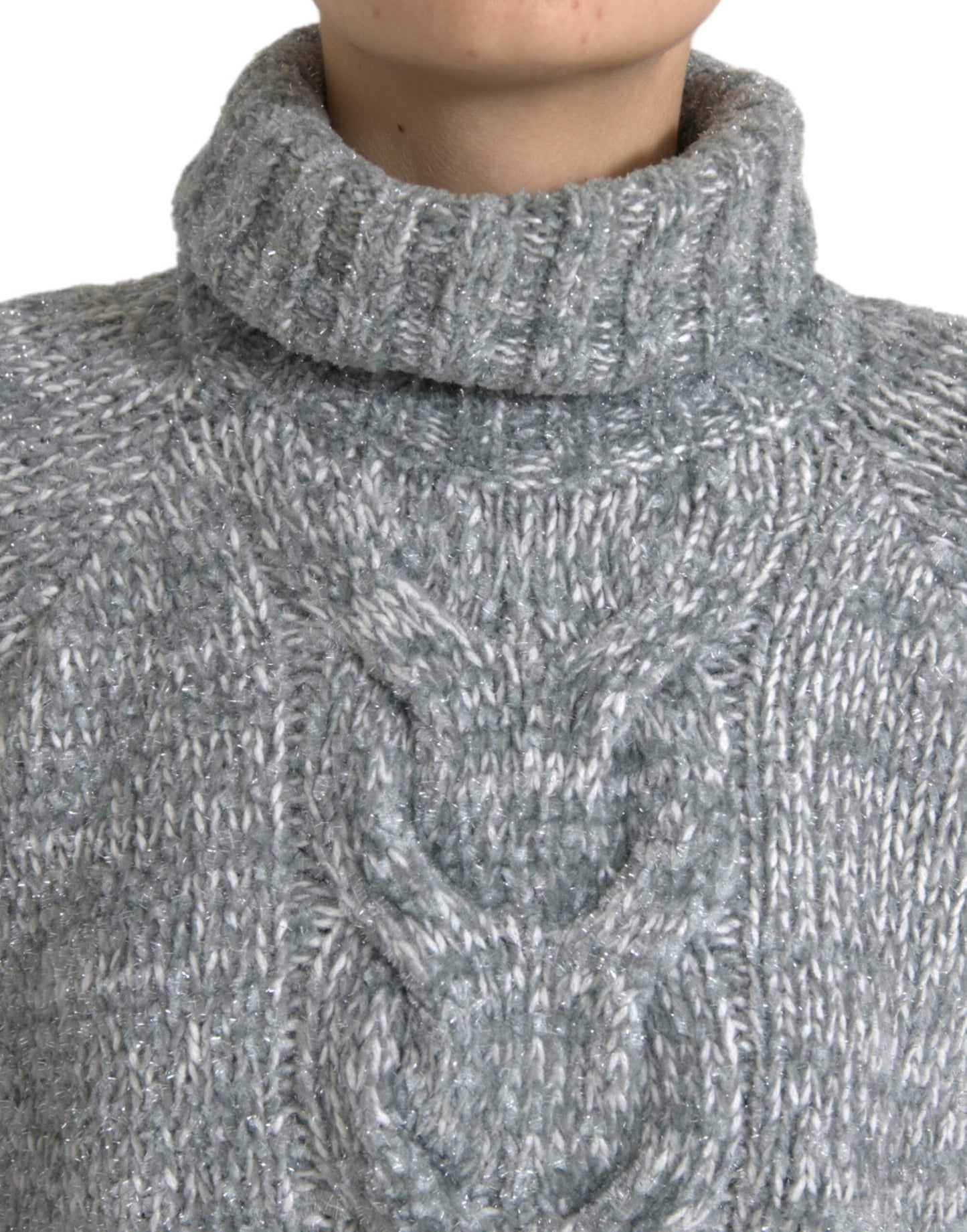 Gray Cashmere Turtle Neck Pullover Sweater