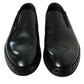 Black Leather Studded Loafers Dress Shoes