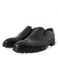 Black Leather Studded Loafers Dress Shoes