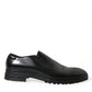 Black Leather Studded Loafers Dress Shoes