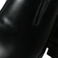 Black Leather Studded Loafers Dress Shoes