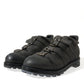 Black Leather Strap Men Ankle Boots Shoes