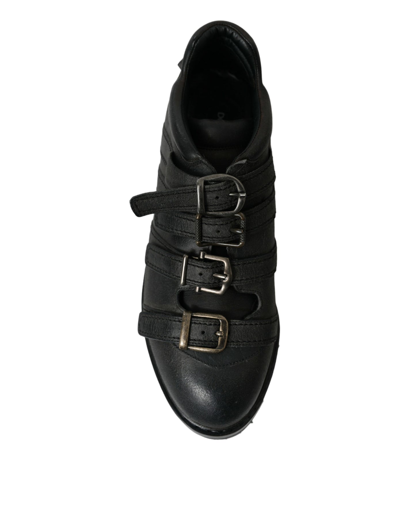 Black Leather Strap Men Ankle Boots Shoes