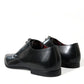 Black Leather Lace Up Formal Derby Dress Shoes