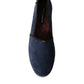 Blue Leather Suede Slip On Espadrille Shoes
