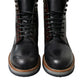 Black Leather Military Combat Boots Shoes