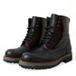 Black Leather Military Combat Boots Shoes