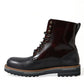 Black Leather Military Combat Boots Shoes