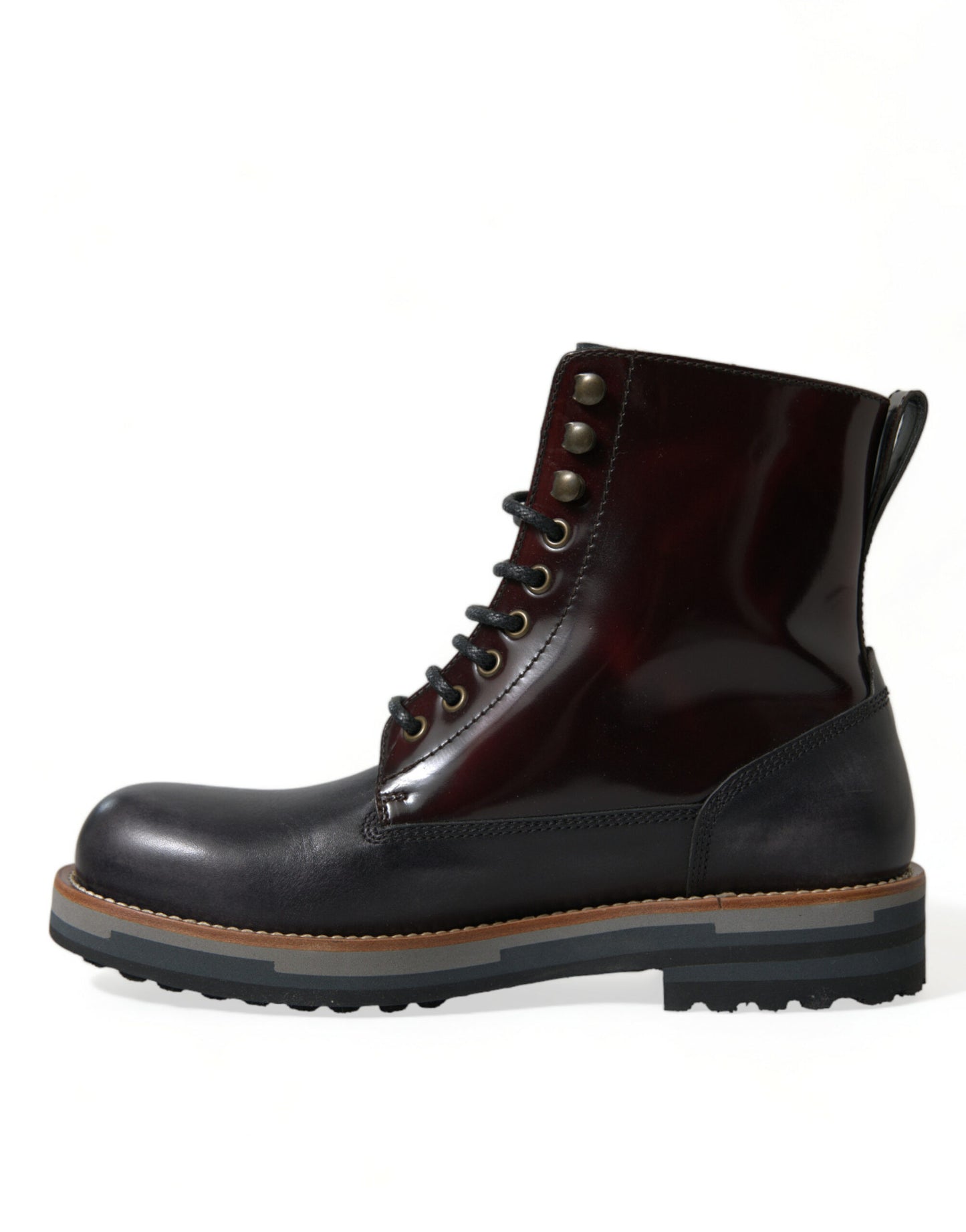 Black Leather Military Combat Boots Shoes