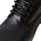 Black Leather Military Combat Boots Shoes
