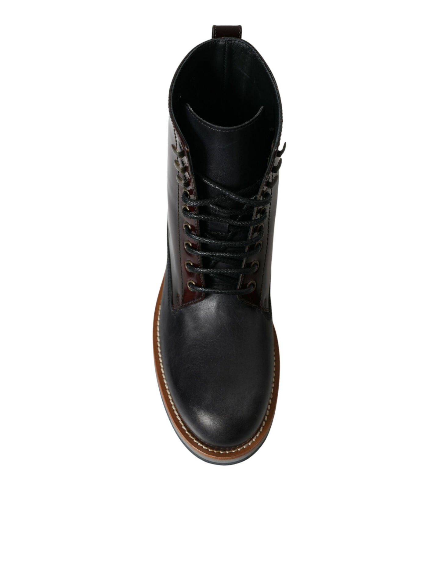 Black Leather Military Combat Boots Shoes