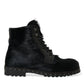 Black Pony Style Leather Mid Calf Boots Shoes