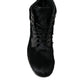 Black Pony Style Leather Mid Calf Boots Shoes