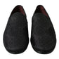 Black Brocade Men Slip On Loafer Dress Shoes