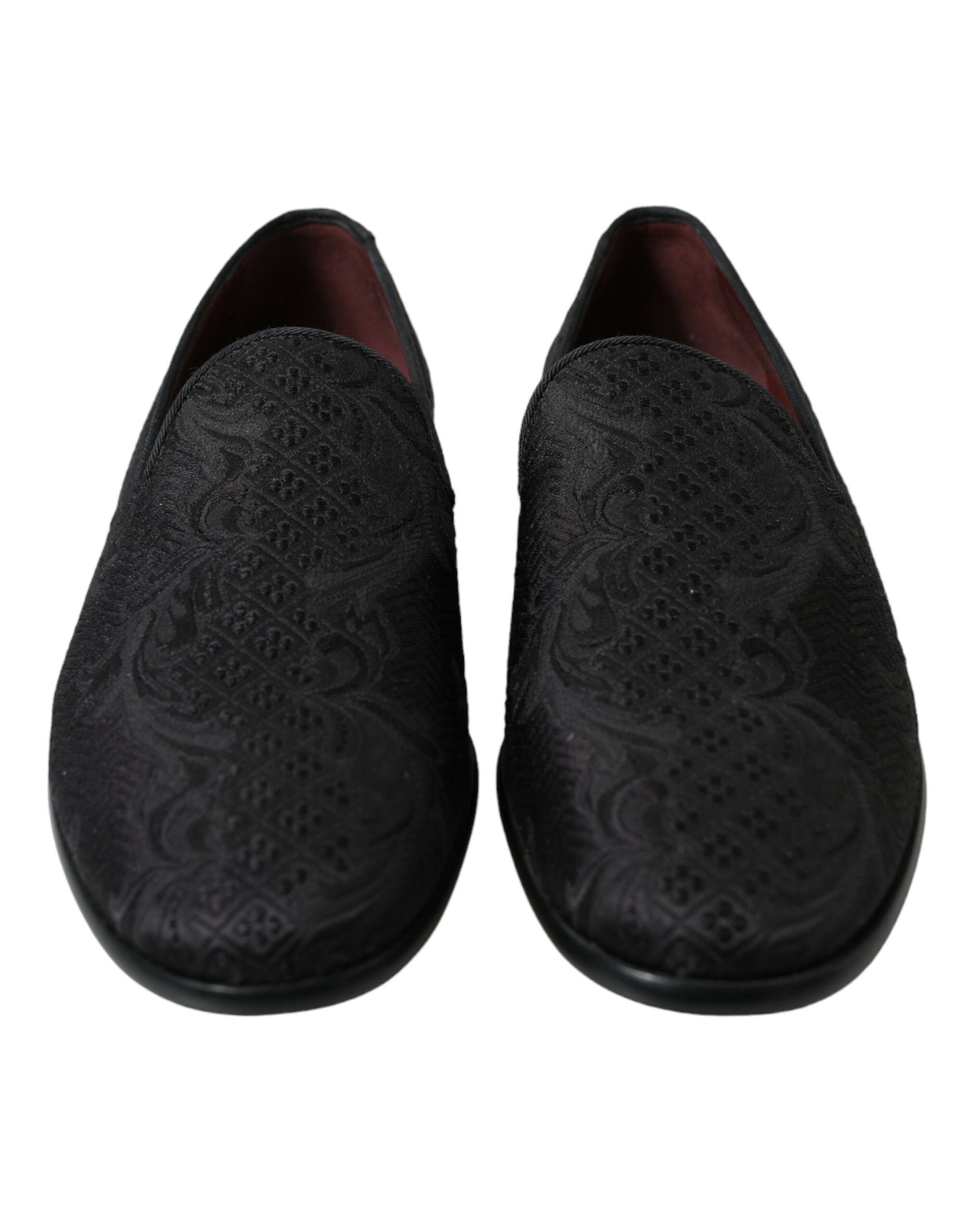 Black Brocade Men Slip On Loafer Dress Shoes