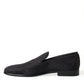 Black Brocade Men Slip On Loafer Dress Shoes