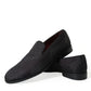Black Brocade Men Slip On Loafer Dress Shoes
