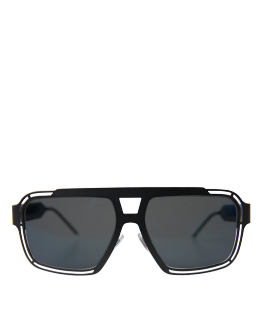 Matte Black Chic Metal Sunglasses