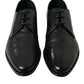 Black Leather Lace Up Formal Derby Dress Shoes