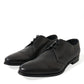 Black Leather Lace Up Formal Derby Dress Shoes