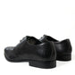 Black Leather Lace Up Formal Derby Dress Shoes